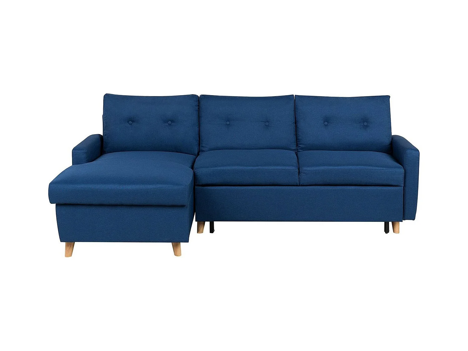 - Canapé Angle à gauche - Flakk - Tissu, Bleu Marine