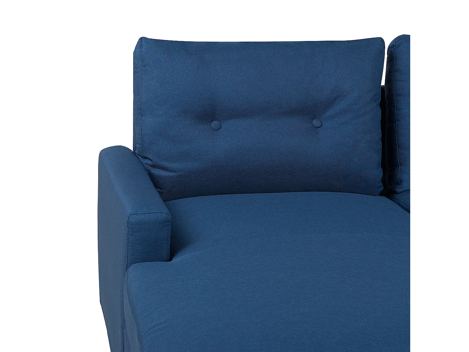 Divano letto angolare FLAKK Tessuto Blu marino con contenitore 4 posti Lato destro