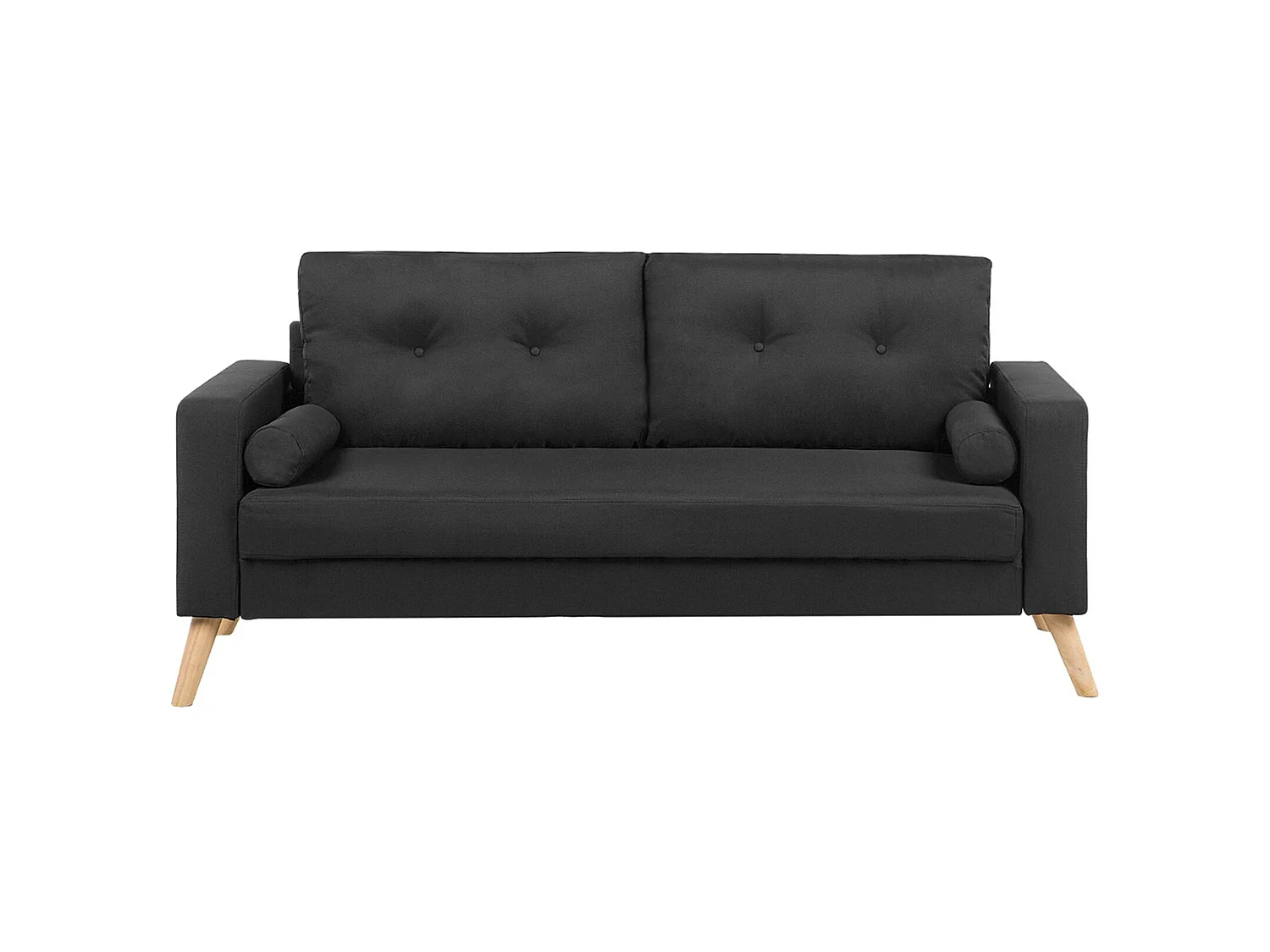 Sofa KALMAR Stoff Schwarz 2-Sitzer