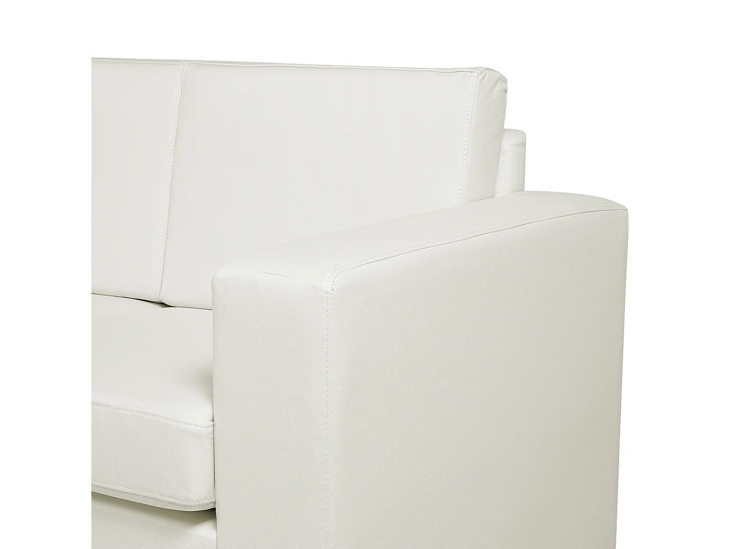 Sofa HELSINKI Echtleder Weiss 3-Sitzer