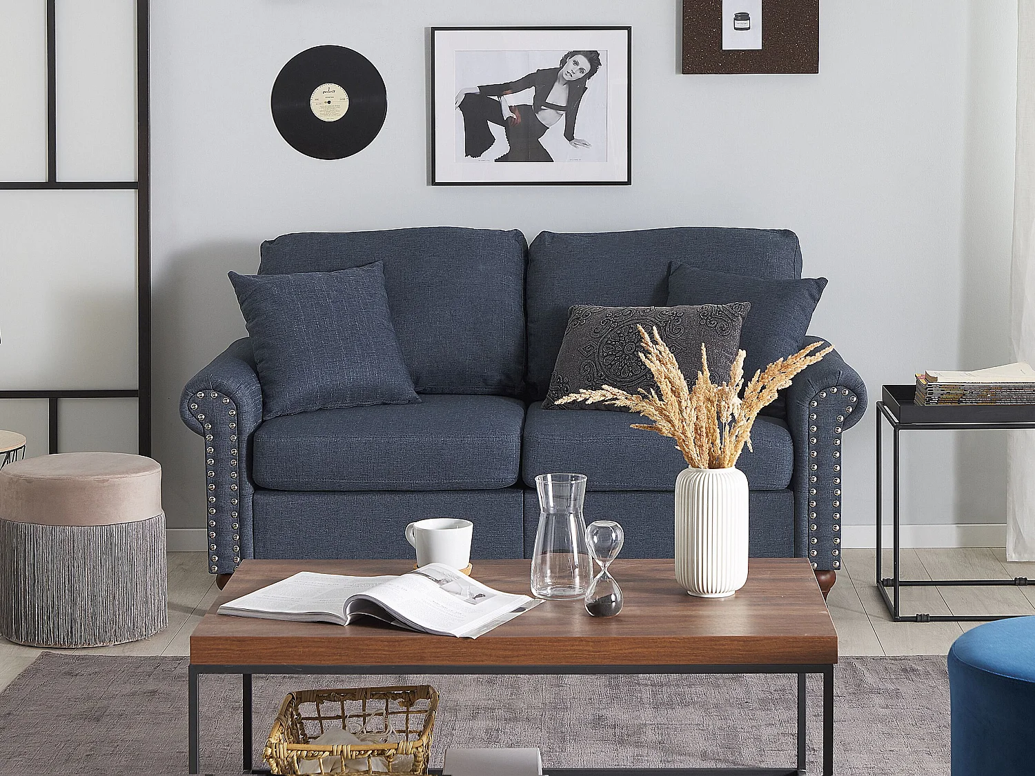 Tweezitsbank stof donkergrijs OTRA II