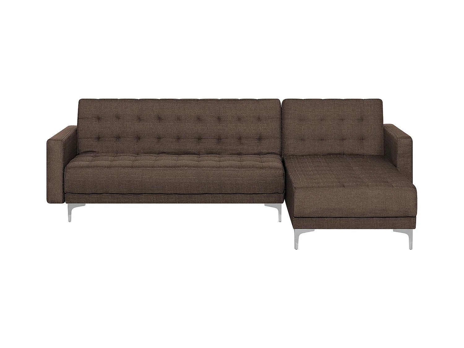 Ecksofa Braun Polsterbezug mit Schlaffunktion linksseitig Aberdeen