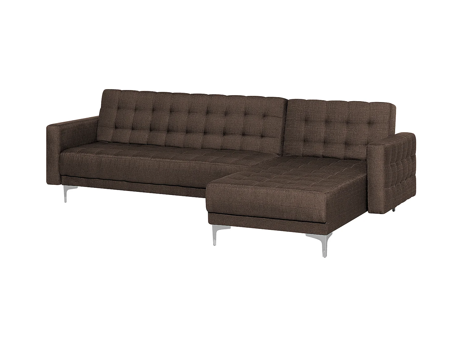 Ecksofa Braun Polsterbezug mit Schlaffunktion linksseitig Aberdeen