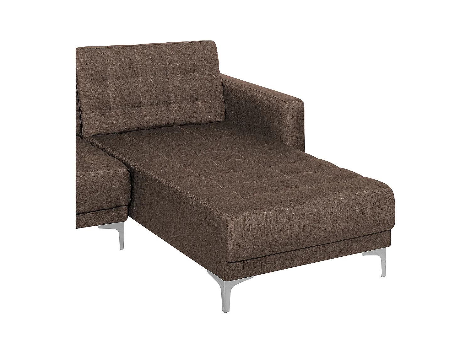 Modulaire hoekslaapbank ABERDEEN Stof Donkerbruin 4-zitter Linkerzijde