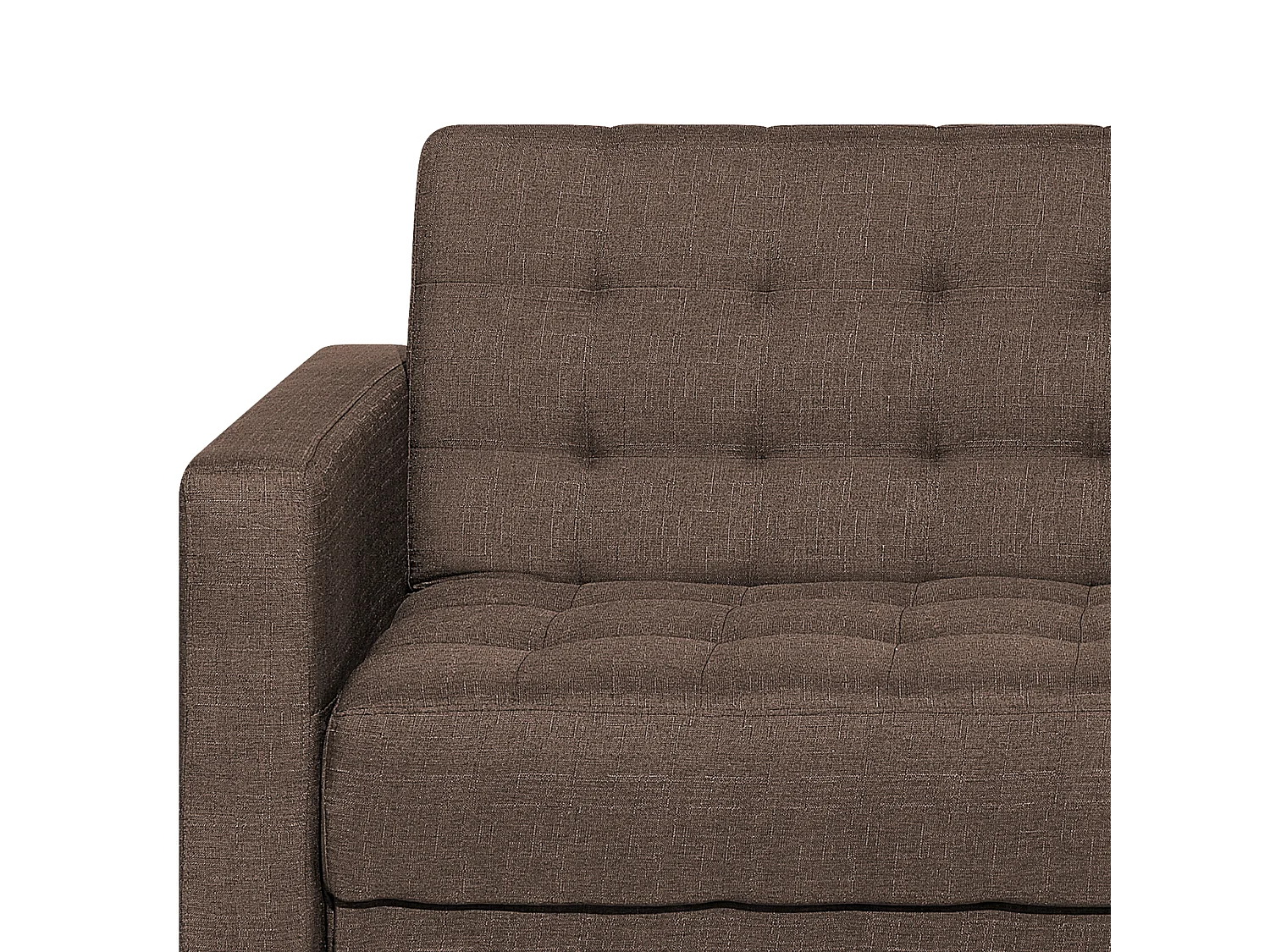 Modulaire hoekslaapbank ABERDEEN Stof Donkerbruin Met ottomaan 4-zitter Linkerzijde