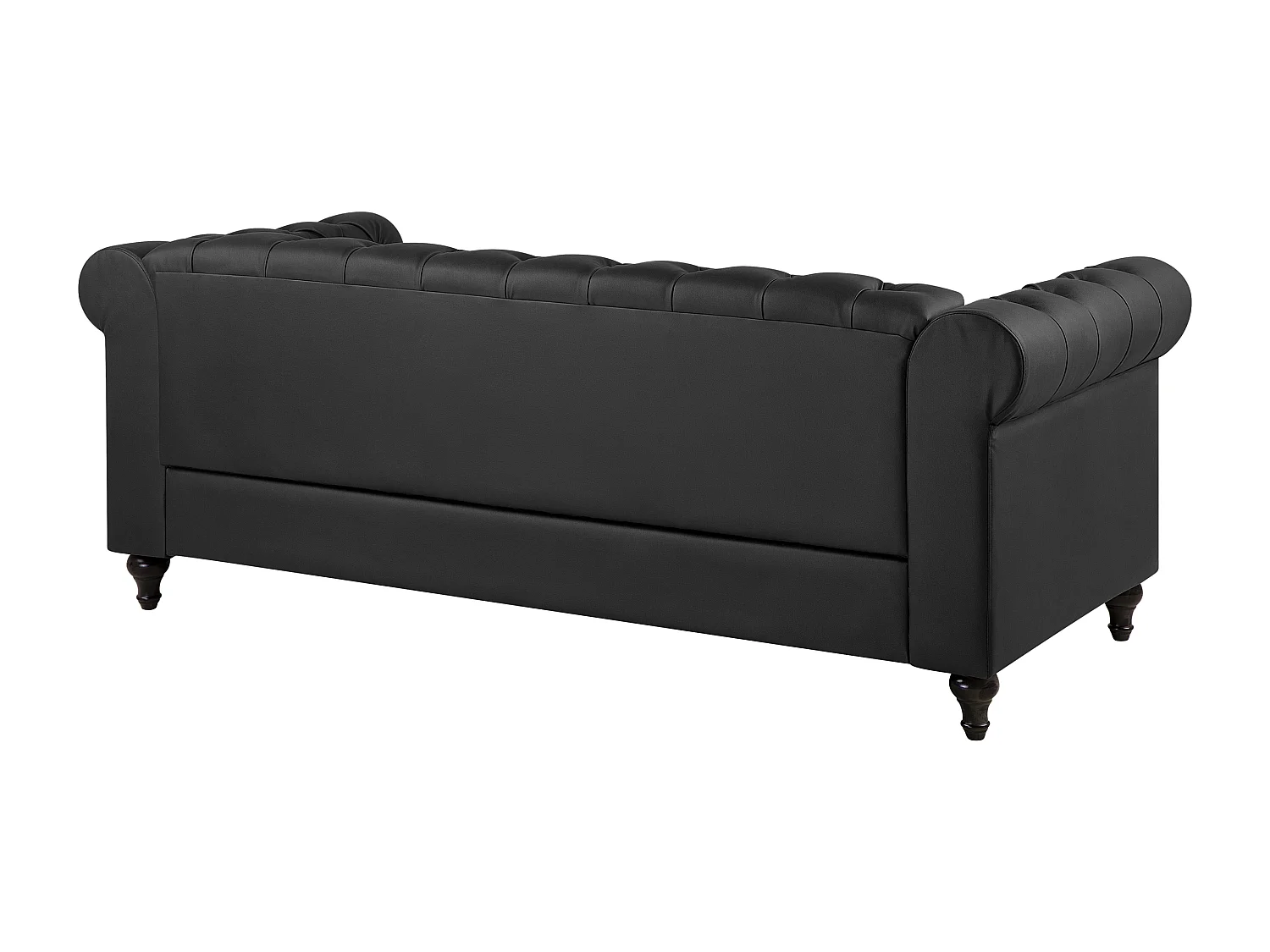 Canapé 3 places CHESTERFIELD Cuir PU Noir