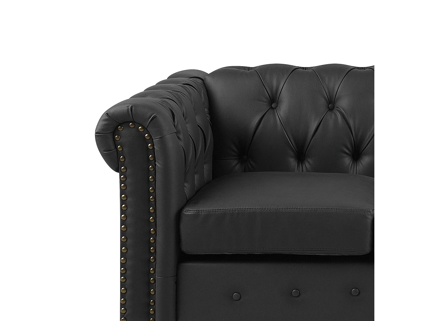 Canapé 3 places CHESTERFIELD Cuir PU Noir