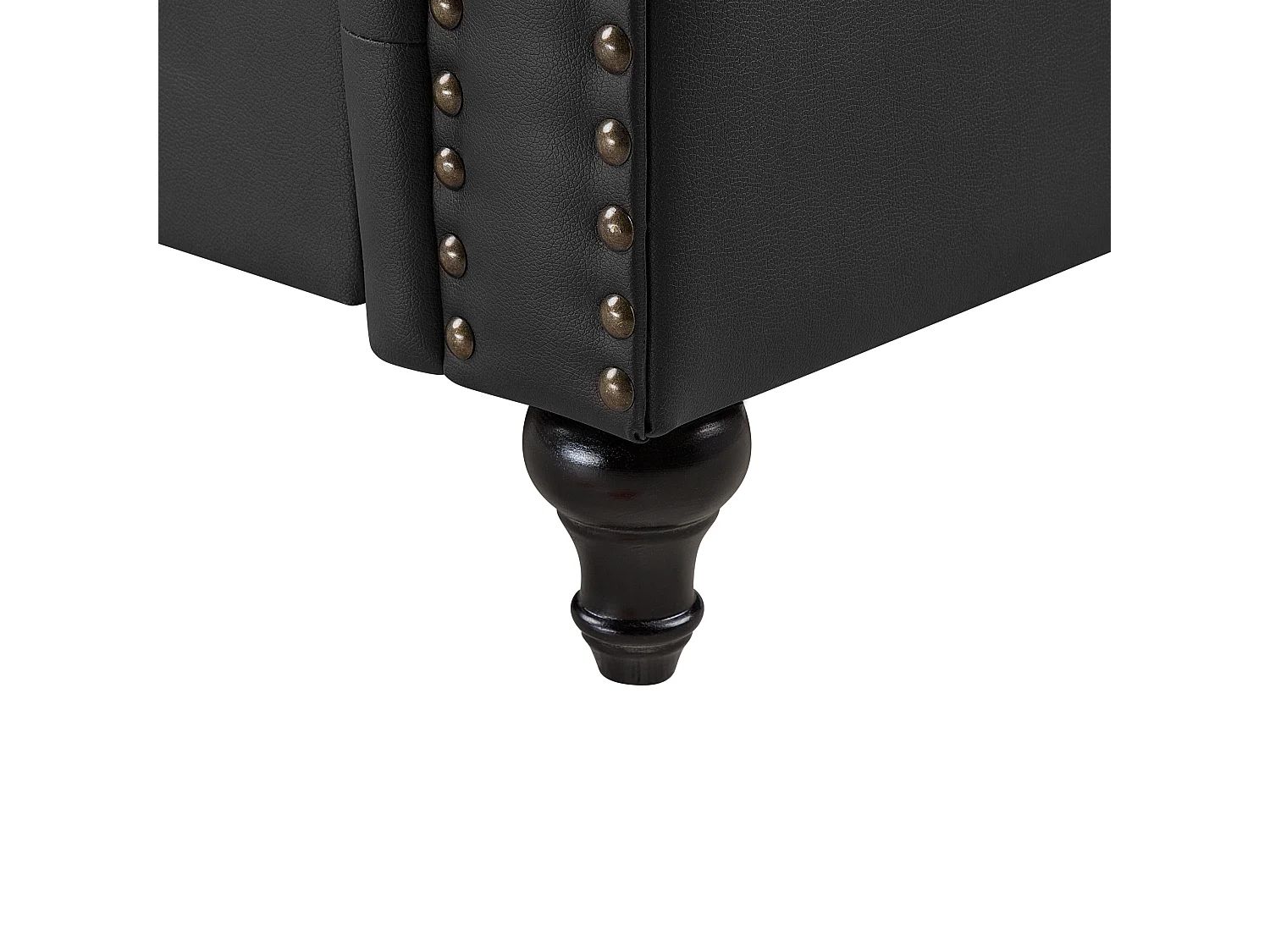 Canapé 3 places CHESTERFIELD Cuir PU Noir