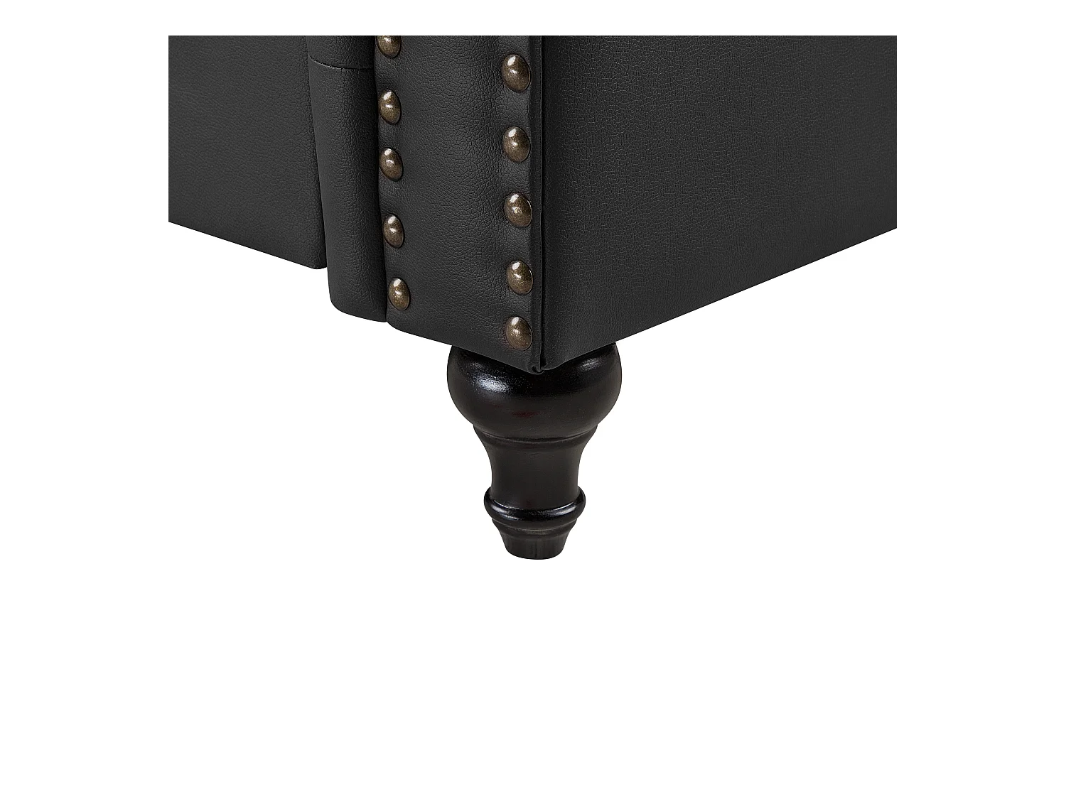 Sofa CHESTERFIELD Ekoskóra Czarny dla 3 osób