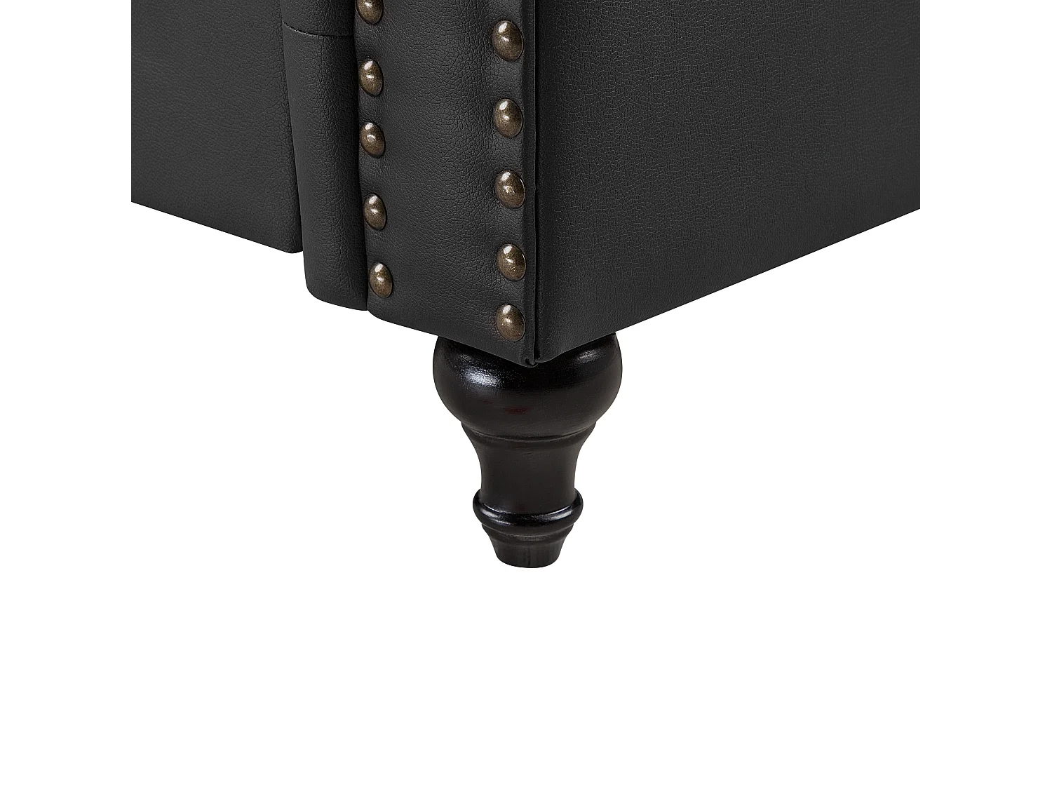 Canapé 3 places CHESTERFIELD Cuir PU Noir