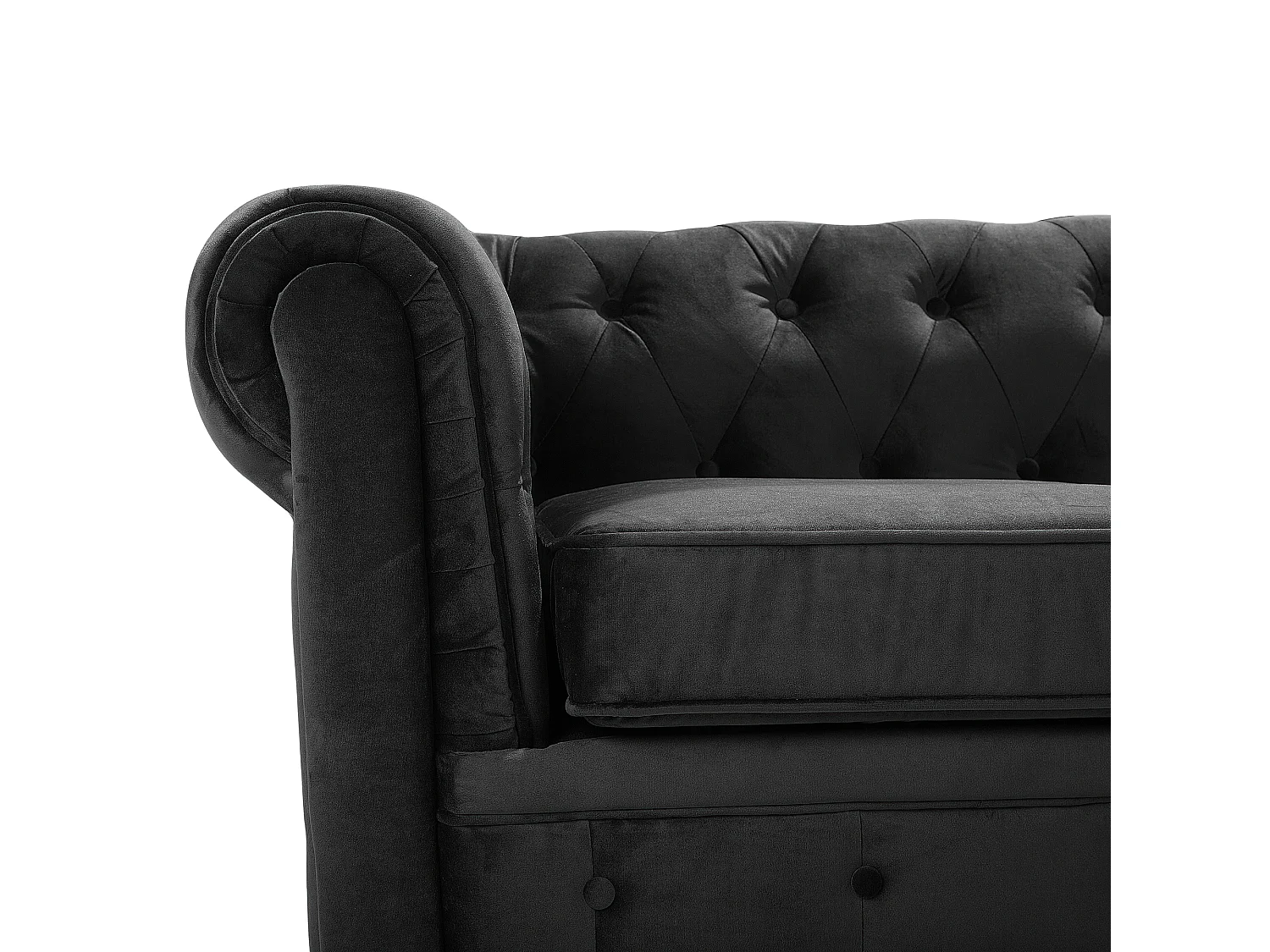 Canapé 3 places CHESTERFIELD Velours Noir