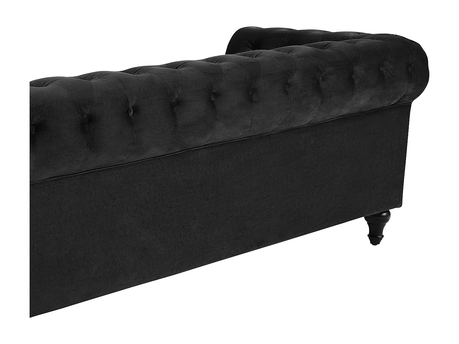 Canapé 3 places CHESTERFIELD Velours Noir
