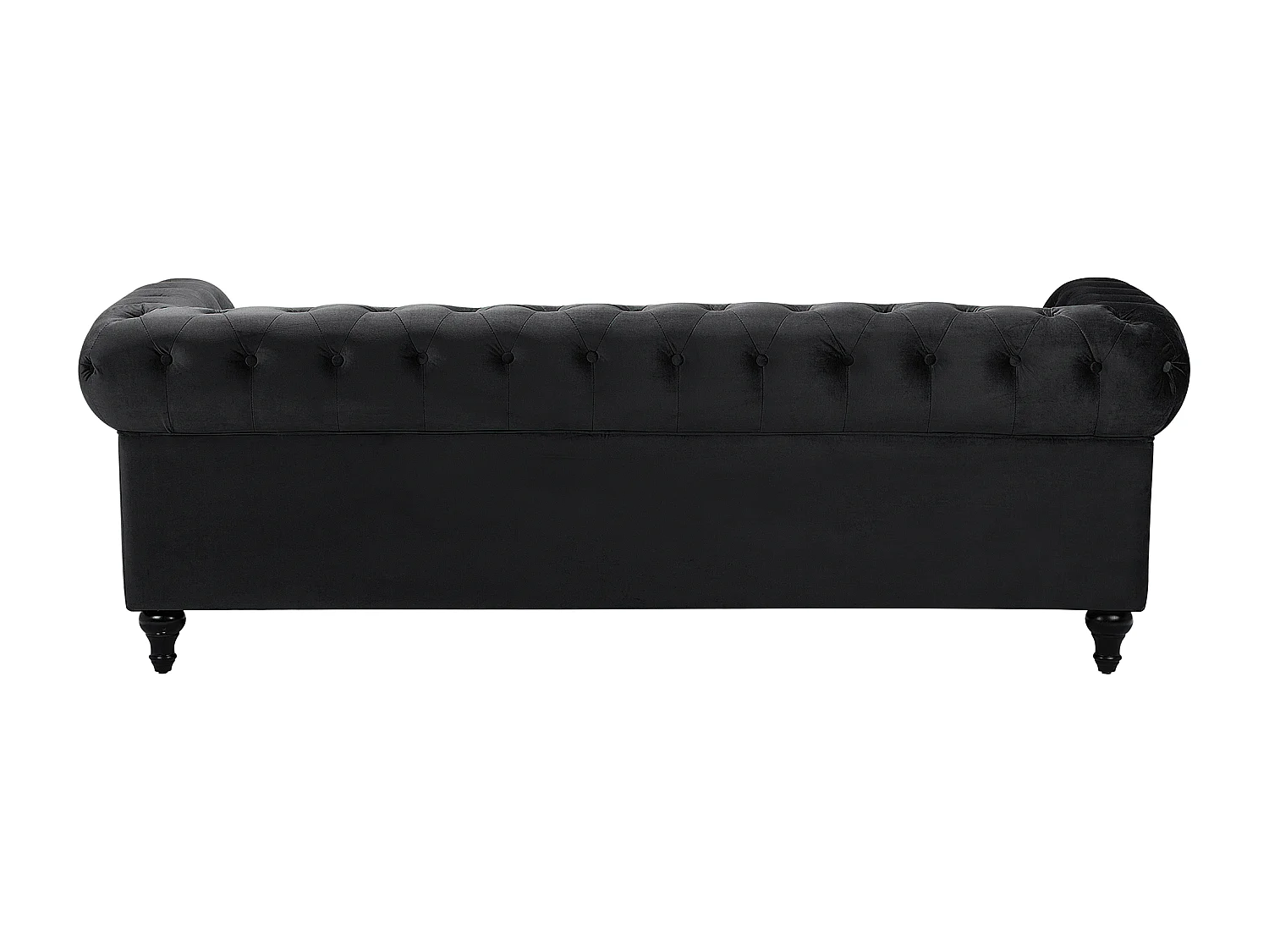 Divano CHESTERFIELD Velluto Nero 3 posti