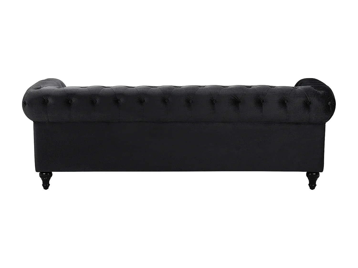 Klassisches Chesterfield Sofa Samtstoff Polstersofa schwarz Chesterfield