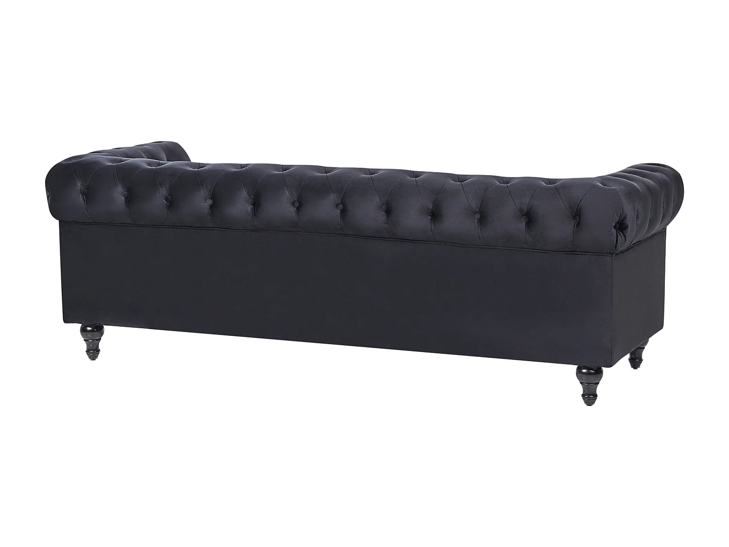 Klassisches Chesterfield Sofa Samtstoff Polstersofa schwarz Chesterfield