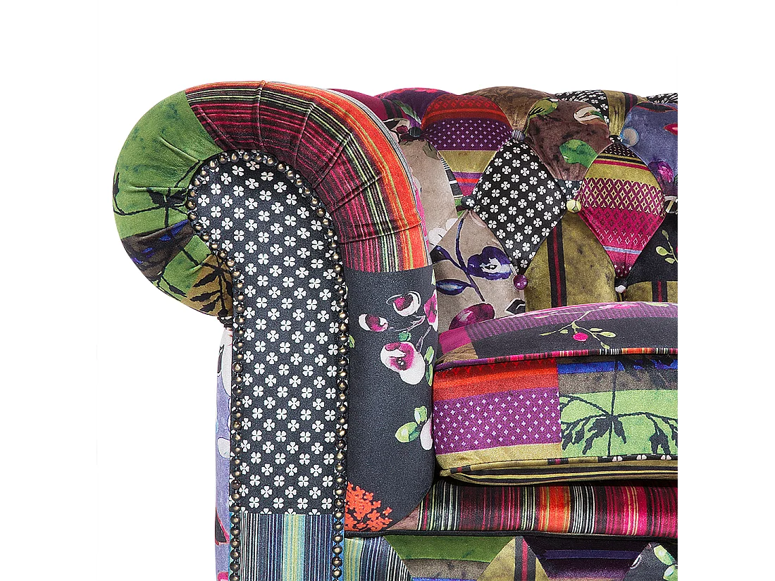 Sofá CHESTERFIELD Tecido Violeta 3 lugares