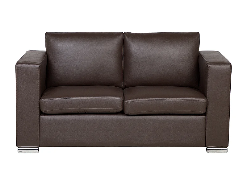 Sofá HELSINKI Piel Marrón oscuro 2 plazas