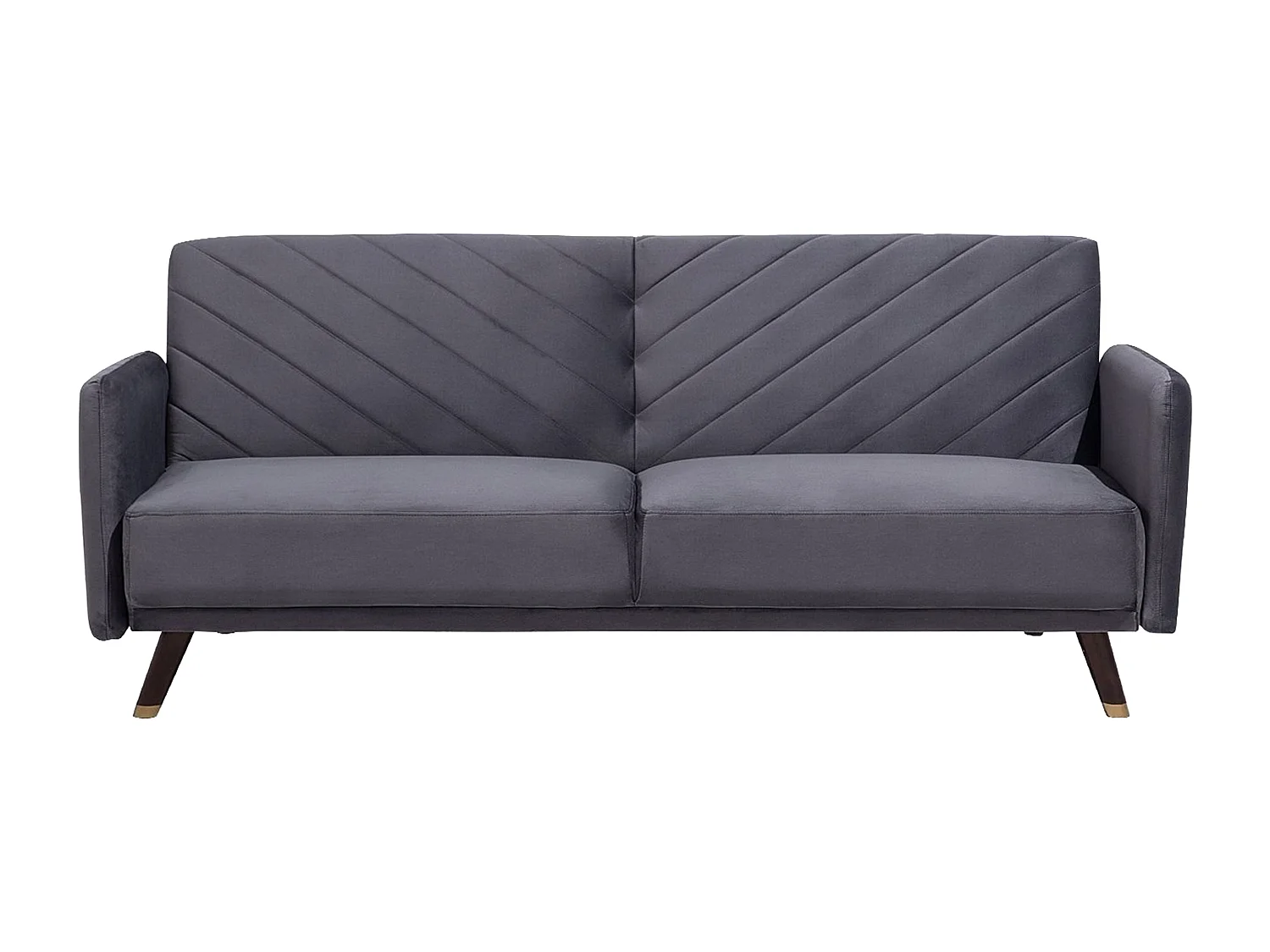 Slaapbank SENJA Fluweel Grijs 3-zitter