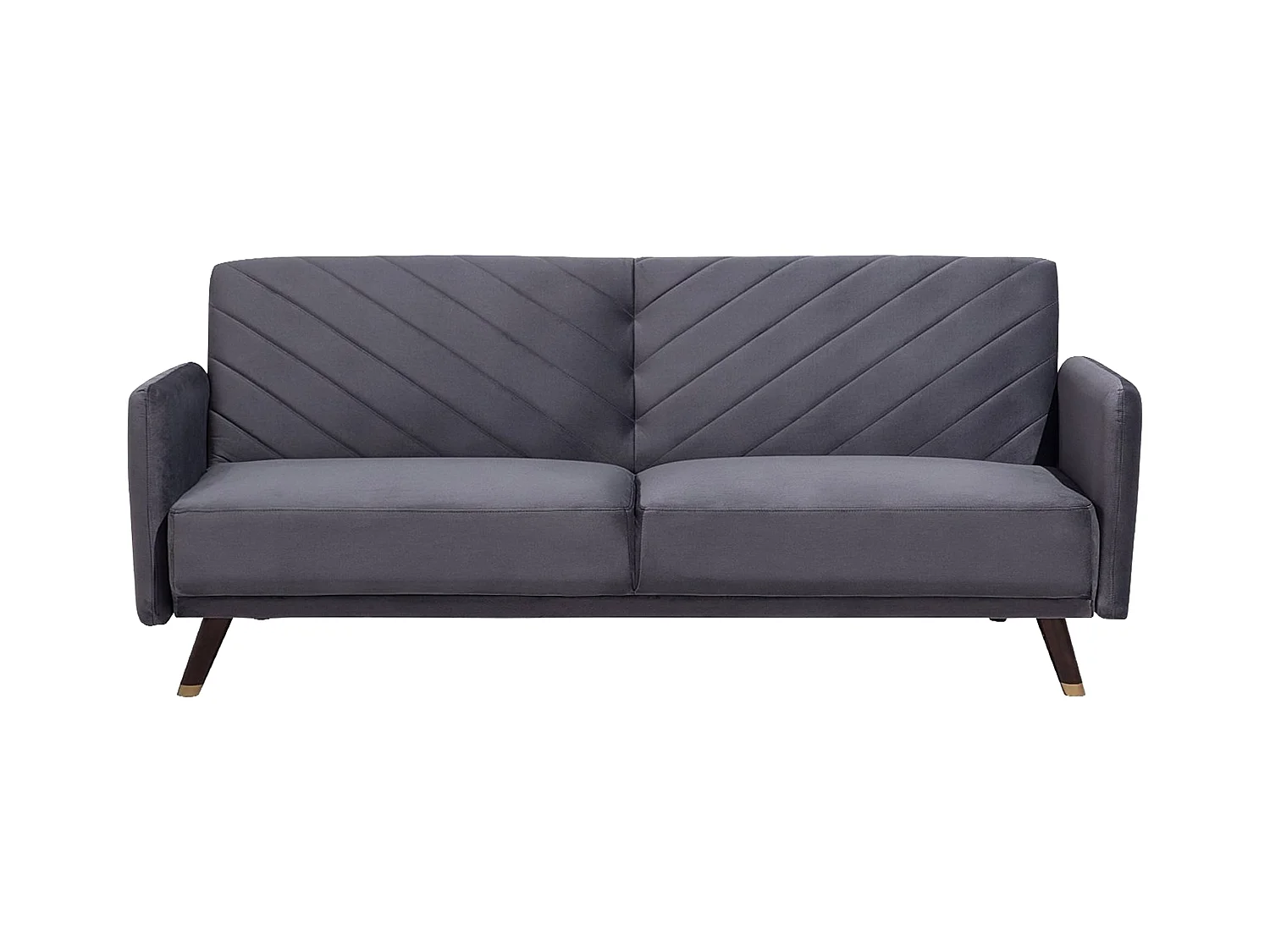 Slaapbank SENJA Fluweel Grijs 3-zitter