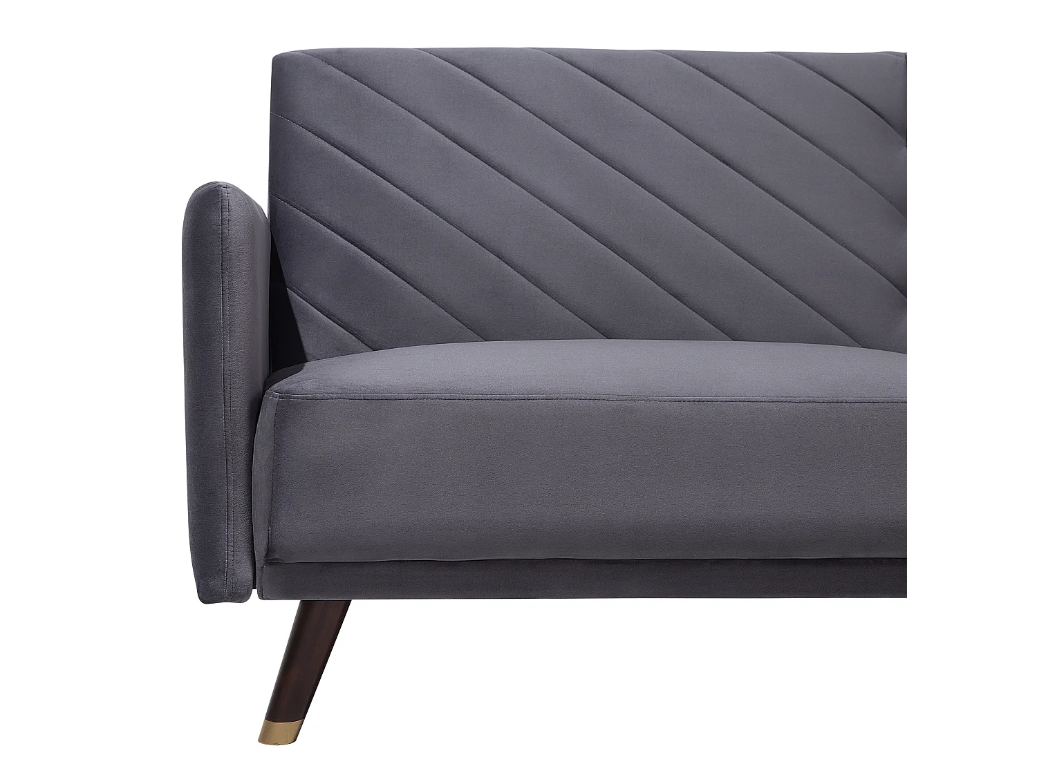 Slaapbank SENJA Fluweel Grijs 3-zitter