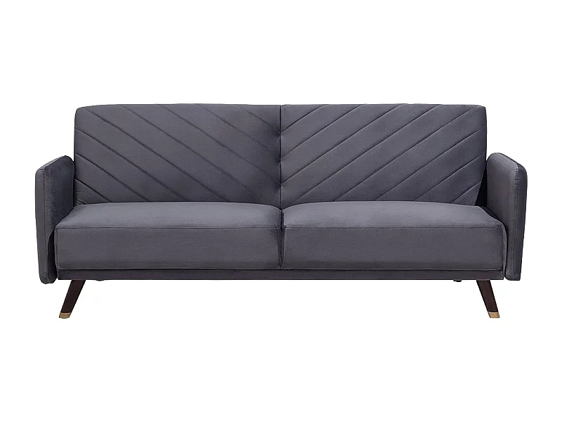 Slaapbank SENJA Fluweel Grijs 3-zitter