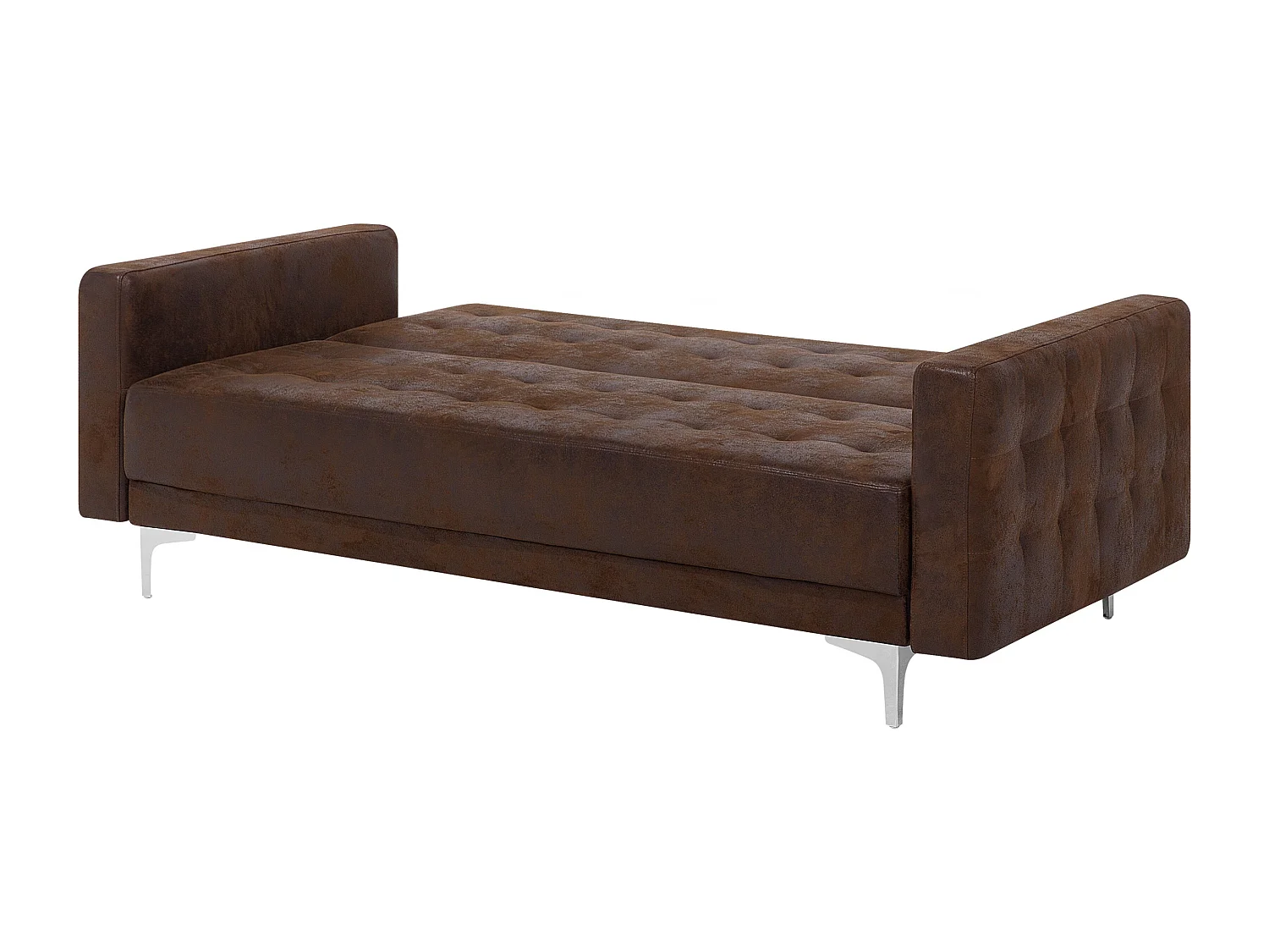 Sofá cama ABERDEEN Piel sintética Marrón 3 plazas