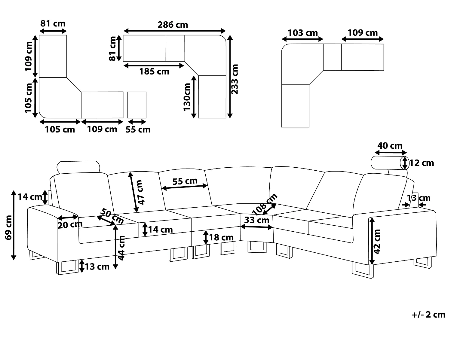 Canapé Angle à Gauche - Stockholm - Cuir, Marron