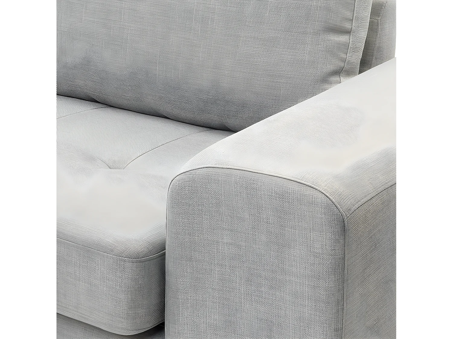 Canapé d'Angle Côté Droit en Tissu Gris Clair 4 Places Housses Amovibles Kiruna