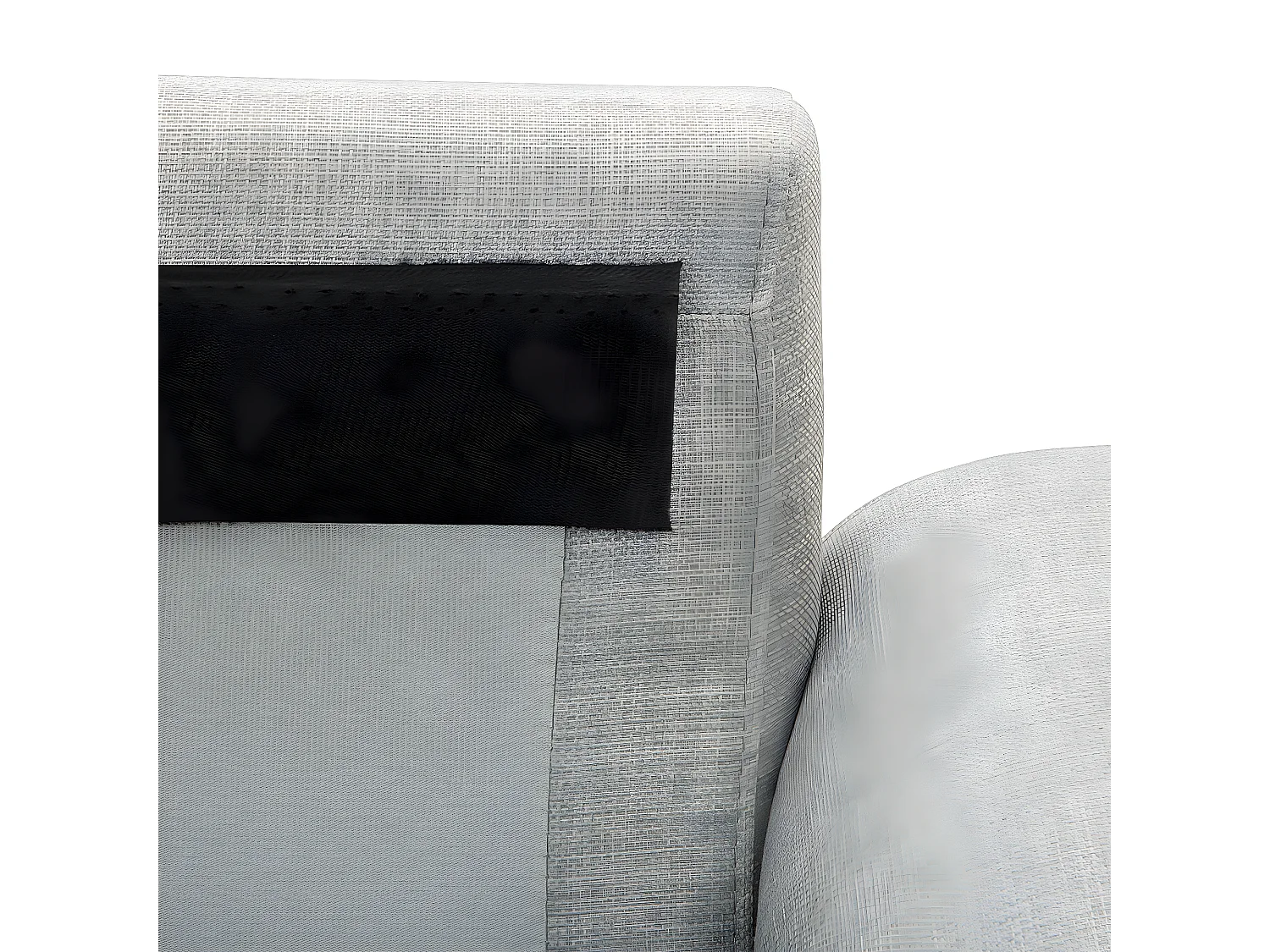 4-Sitzer Ecksofa Stoff hellgrau mit Chaiselongue rechts silberne Füße Kiruna