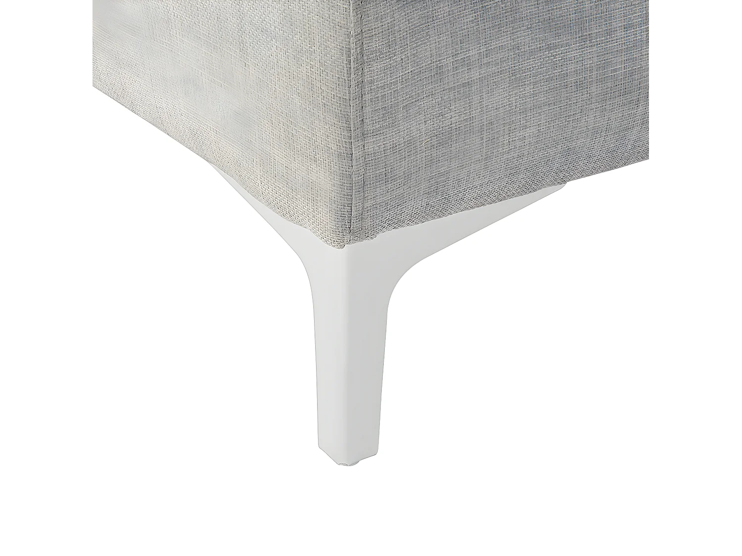 4-Sitzer Ecksofa Stoff hellgrau mit Chaiselongue rechts silberne Füße Kiruna