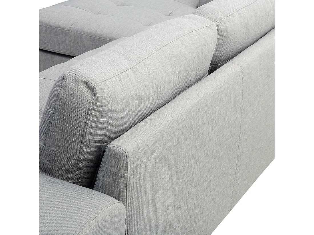 Canapé d'angle KIRUNA Tissu Gris clair 4 places Côté droit