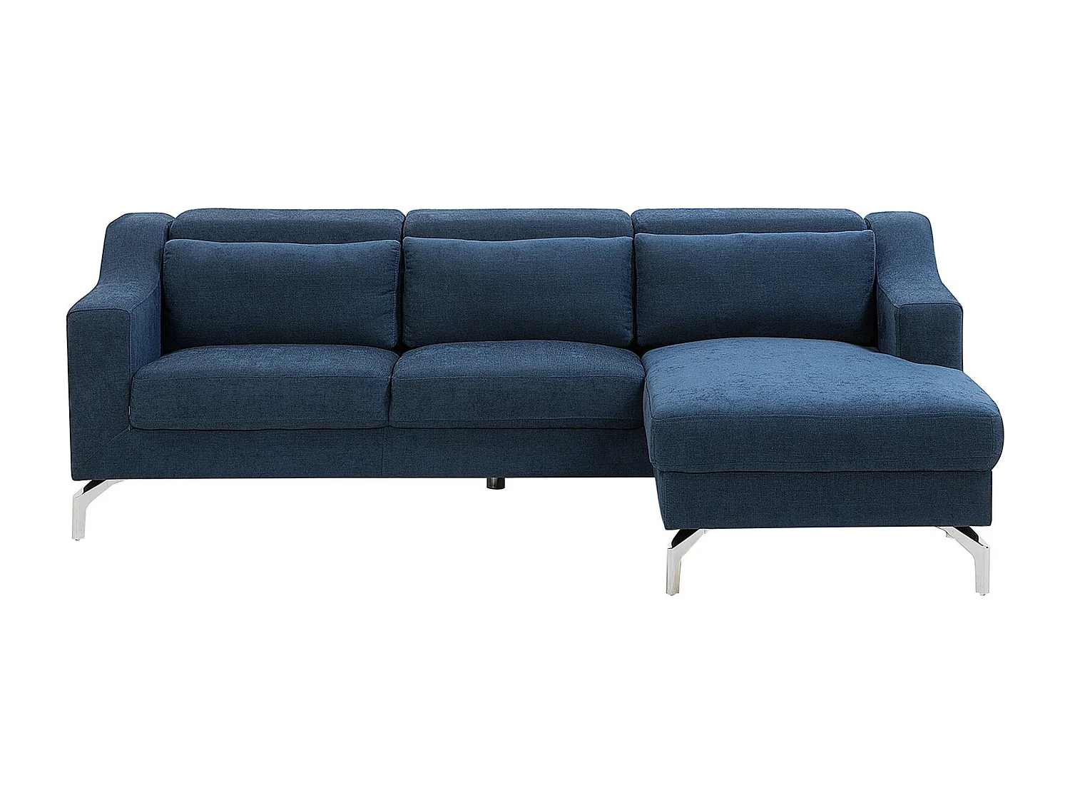 Canapé angle en velours bleu marine 4 places GLOSLI