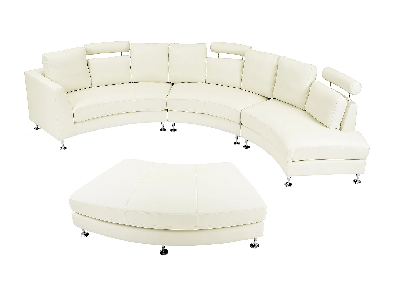 Halfronde bank ROTUNDE Leer Crème 7-zitter