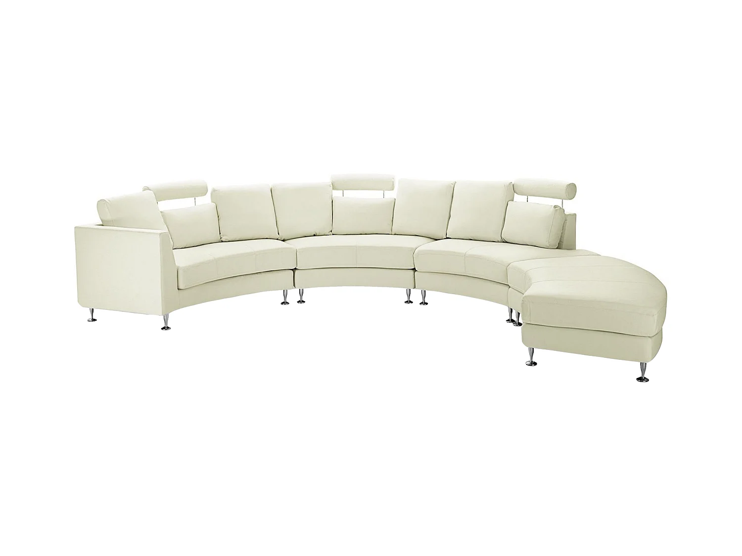 Canapé arrondi 7 places ROTUNDE Cuir Blanc cassé
