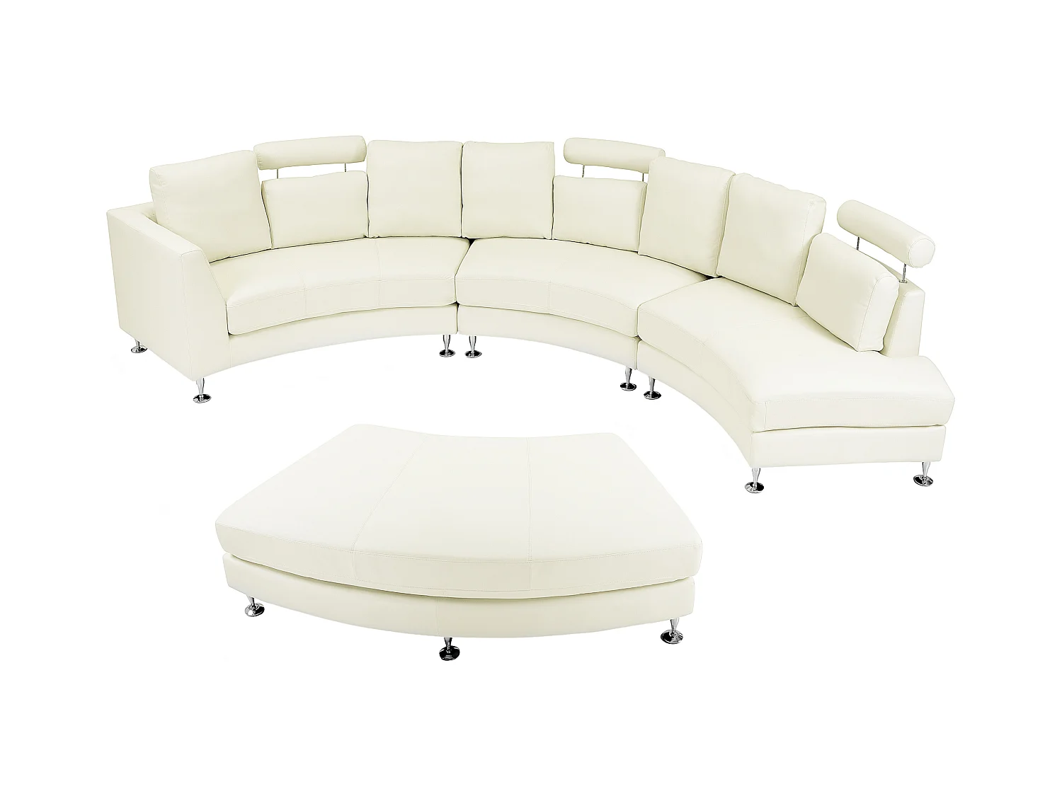 Divano semicircolare ROTUNDE Pelle naturale Crema 7 posti