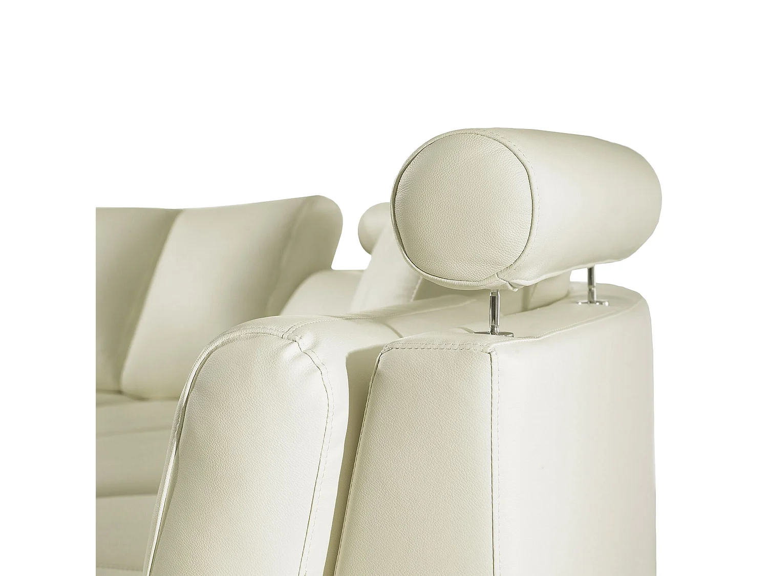 Canapé arrondi 7 places ROTUNDE Cuir Blanc cassé