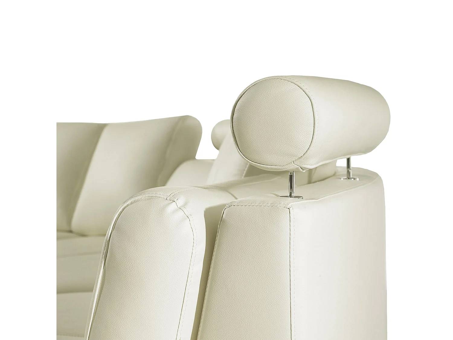 Halfronde bank ROTUNDE Leer Crème 7-zitter