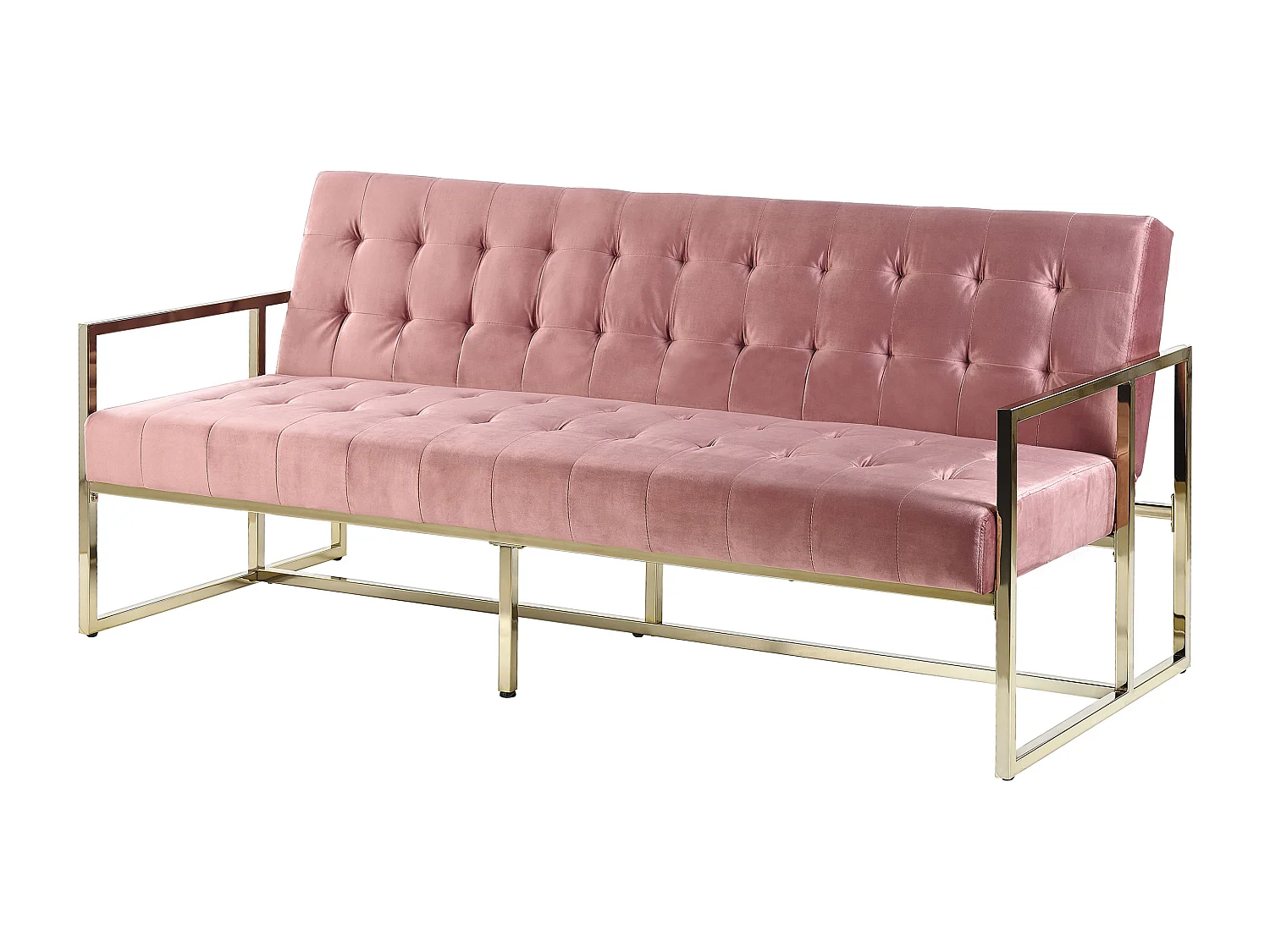 Slaapbank MARSTAL Fluweel Roze 3-zitter