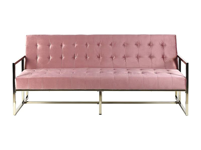 Sofá cama MARSTAL Terciopelo Rosa 3 plazas