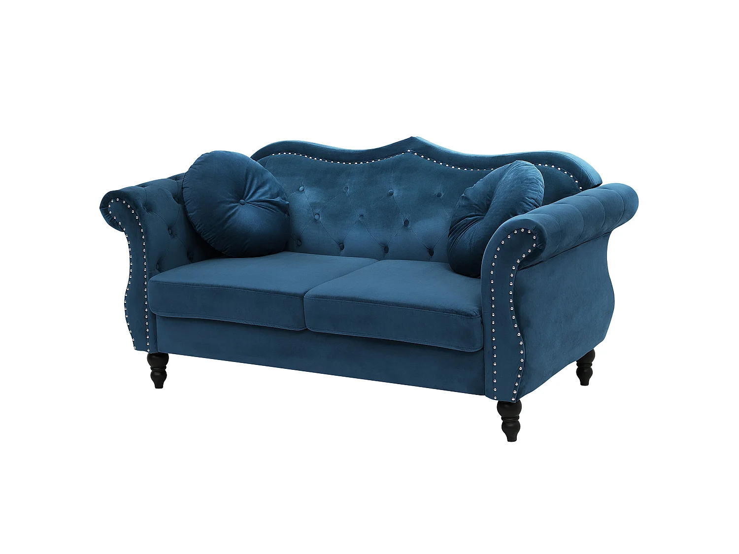 Canapé SKIEN Velours Bleu marine 2 places
