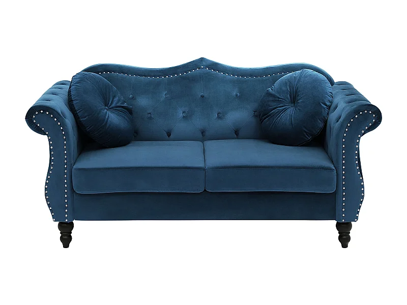 Canapé 2 places SKIEN Velours Bleu marine