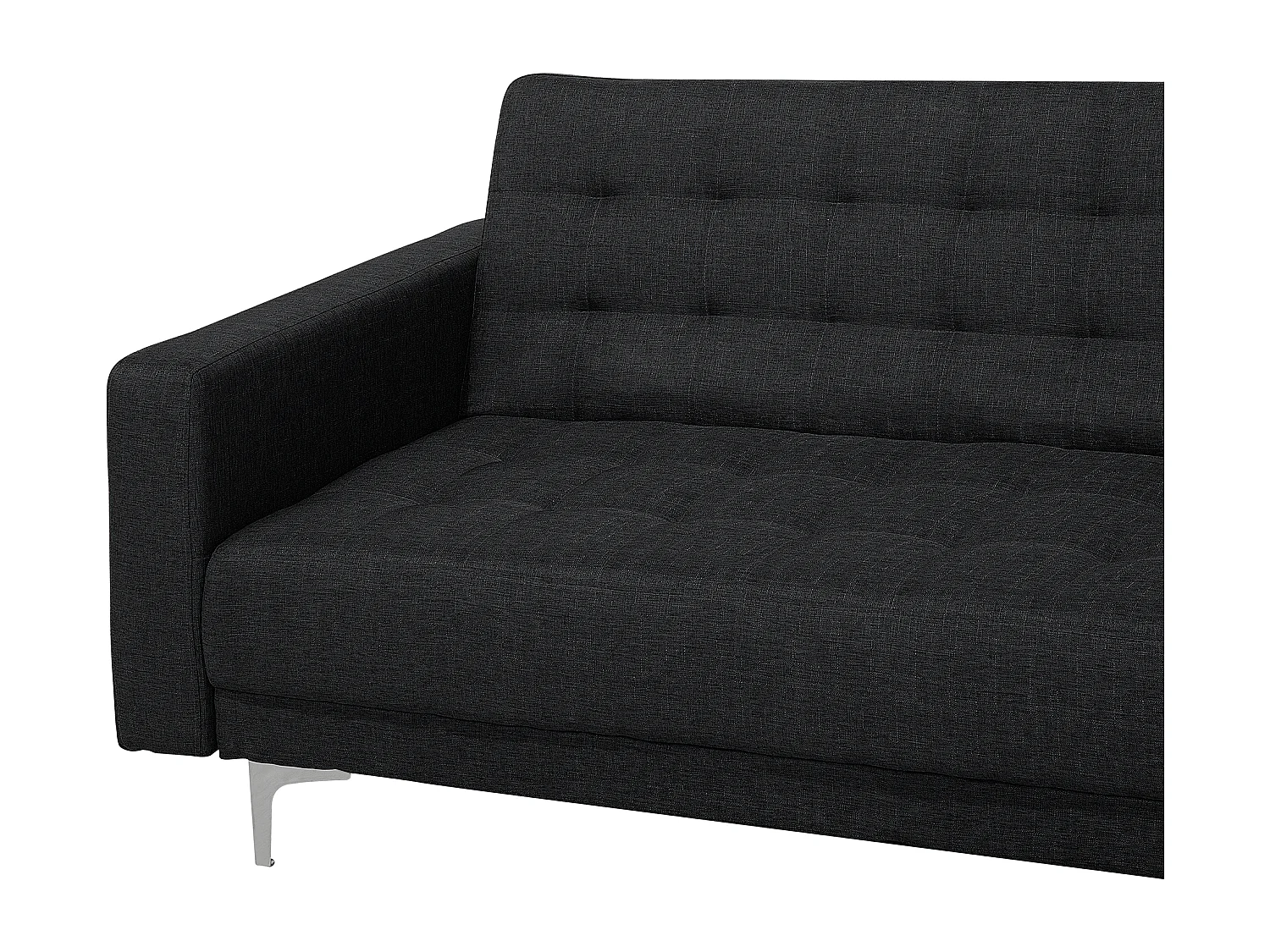 Canapé-lit d'angle modulable ABERDEEN Tissu Gris graphite avec ottoman 4 places Côté droite