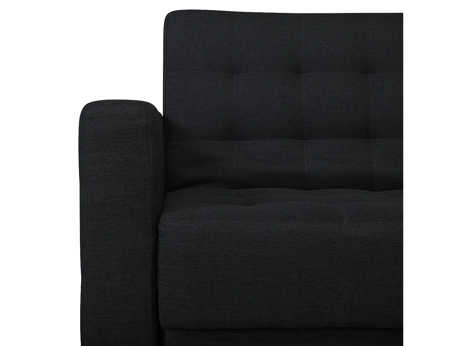 Canapé-lit d'angle modulable ABERDEEN Tissu Gris graphite avec ottoman 4 places Côté droite