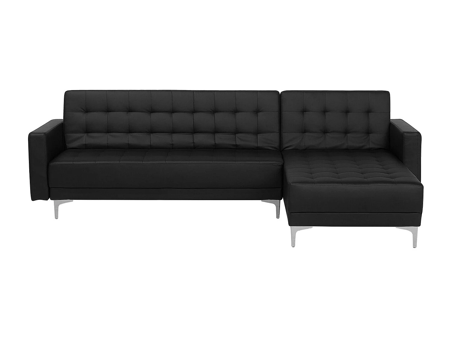 Modernes Schlafsofa Kunstleder Ecksofa schwarz Aberdeen