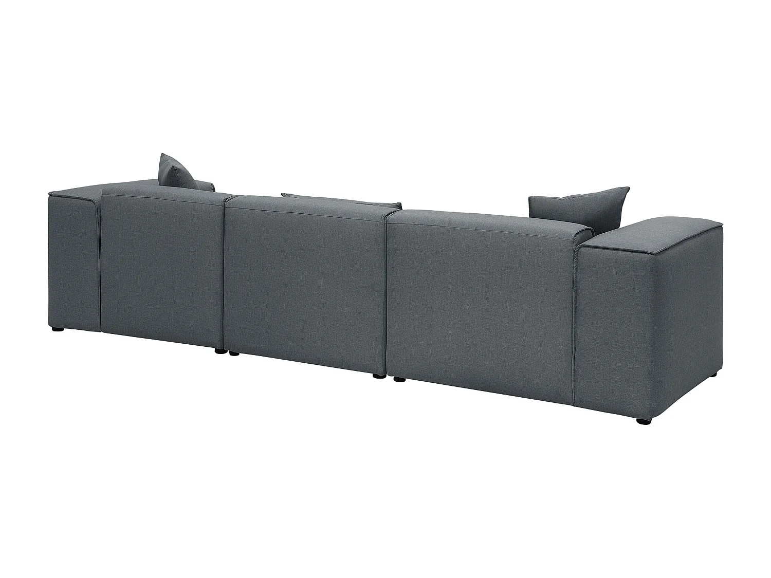 Canapé angle en tissu gris foncé 3 places DOLVA