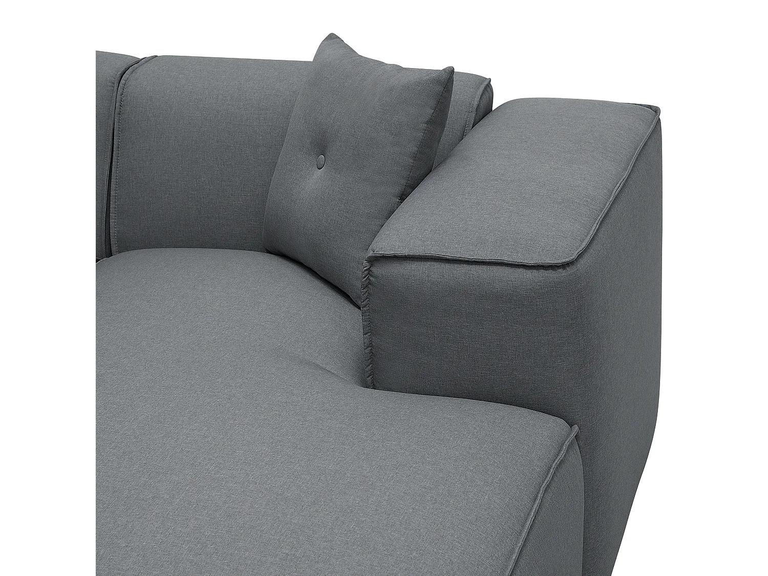Canapé d'angle 3 places en coton gris DOLVA
