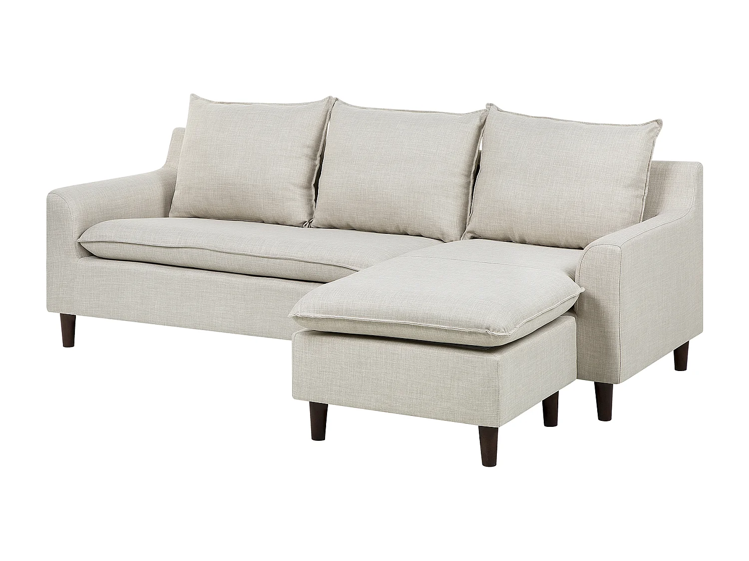 Trendy Ecksofa mit bewegbarer Ottomane Polsterbezug beige rechtsseitig Elvenes