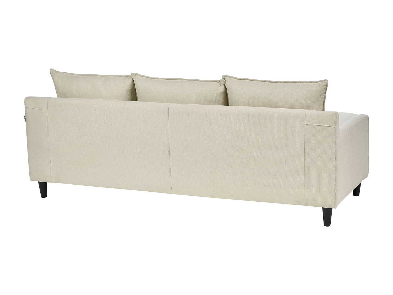 Canapé d'Angle Moderne à Droite Pieds en Bois Massif Assise Polyester Tissu Beige Elvenes