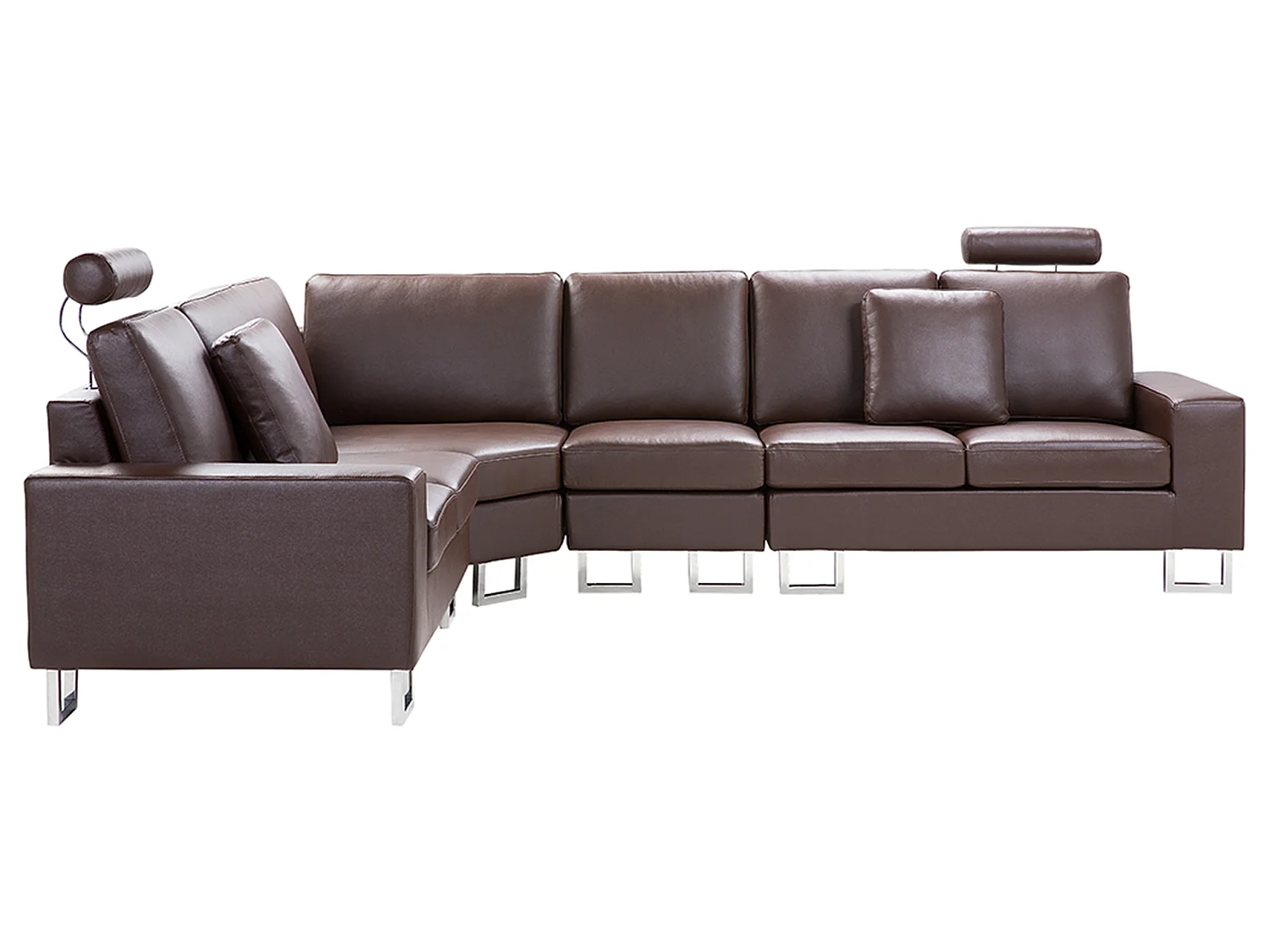 Hoekbank leer bruin rechtszijdig STOCKHOLM