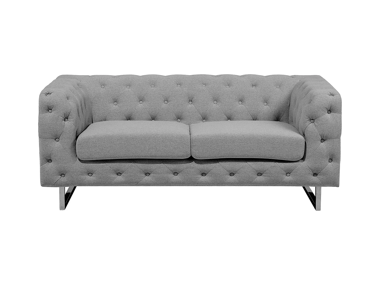 Canapé 2 places VISSLAND Tissu Gris clair